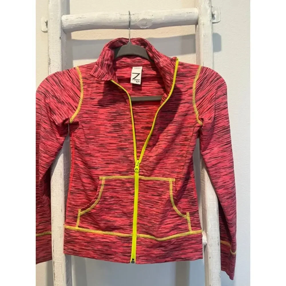 Z by Zella Girls Pink Full Zip Athletic Jacket Size L Activewear Hoodie Coat